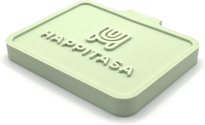 Happitasa Silicone Soap Dish Tray and Sponge Holder with Drain Chute, Pack of 2 | Bathroom and Kitchen Sink Organizer Caddy (Pistachio, 5.2"x4", 7.2 Ounces)