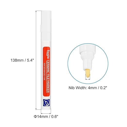 PATIKIL Grout Pen, 4 Pack White Tile Marker Waterproof Grout Sealer Pen Tile Repair Pens Paint Pens for Wall Floor Bathroom Kitchen Refresh