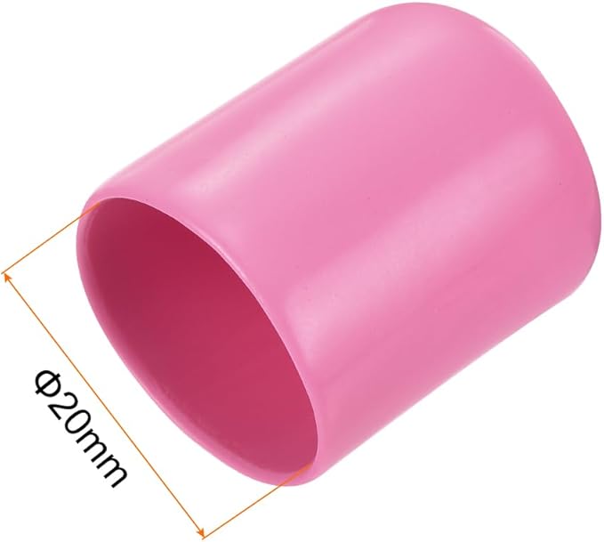 uxcell 20pcs Rubber End Caps 20mm ID Vinyl PVC Round Tube Bolt Cap Cover Screw Thread Protectors Pink