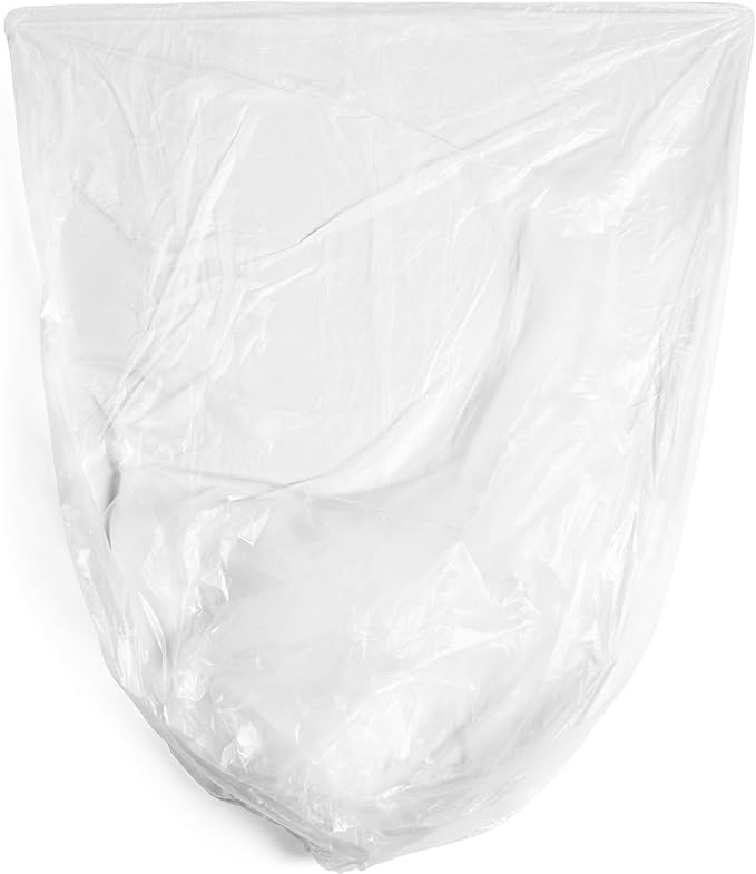 Aluf Plastics High Density Trash Bags, 16 Gallon, 1000 Count, 8 Micron (eq), 24" x 33", Clear, for Bathroom, Office, Industrial, Commercial, Janitorial, Municipal, Recycling