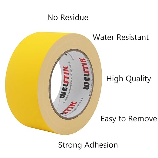 WELSTIK 2 Pack Gaffer Tape Yellow,2" X 33 Yards-10% Longer-Heavy Duty Gaffer Floor Tape Matte Finish for Film Schools, Box-Sealing,Non-Reflective Easy to rip