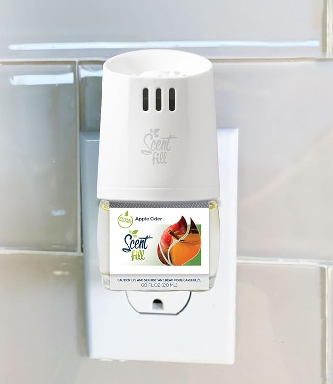 Scent Fill Apple Cider Plug in Air Freshener, 4 Scented Oil Refills