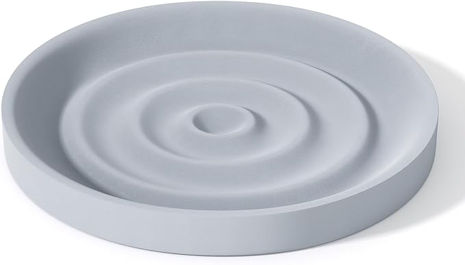 Diatomite Soap Dish Holder, Water Absorbent Stone Soap Dish, Quick Dry Stone Soap Holder, Diatomaceous Earth Bath Tray for Hand Soap, Sponge Holder, Gray