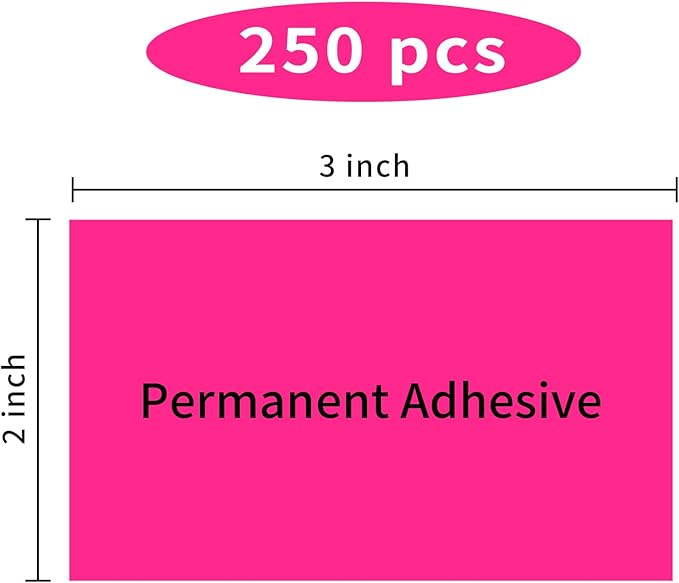 STARLIBOO Neon Colored Labels Stickers 3 x 2 Inch, Rectangle Moving Labels Stickers, 250Pcs Garage Sale Price Stickers, Adhesive Moving Labels for Boxes- Fluorescent Pink