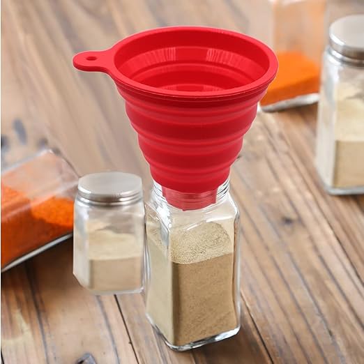 KongNai Silicone Collapsible Wide Mouth Funnel for Jars, Foldable Large Canning Funnel for Wide Mouth Jar, Food Grade Silicone Transferring Tool for Liquid Oil Jam Solid Seasoning Bean