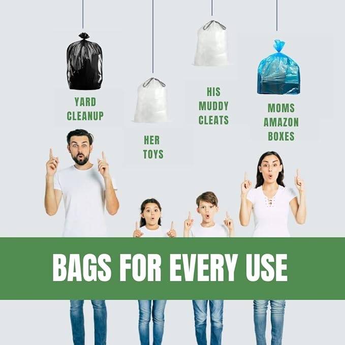 Plasticplace 32-33 Gallon Recycling Trash Bags, 1.2 Mil, Blue Garbage Liners, 33” x 39” (100 Count)
