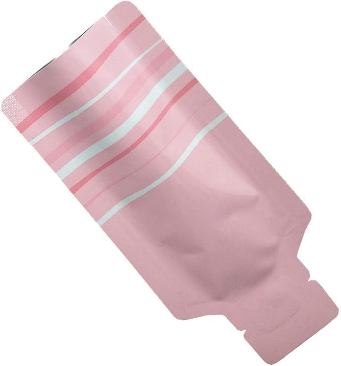 100 Pack 2.95x5.1 inch Heat Seal Sample Mylar Packets for Portable Travel Toiletries Empty Disposable Liquid Shampoo Pouch Single Serving Coffee Powder Condiments Food Storage (Pink)