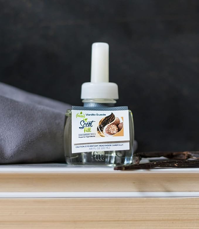 Scent Fill Vanilla Suede Plug in Air Freshener Refills, 4 Scented Oil Refills