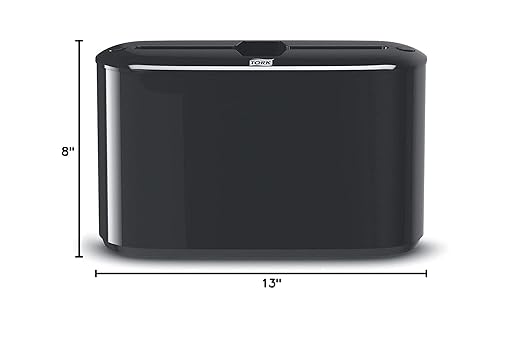 Tork Xpress Paper Towel Dispenser, Black, Single-Dispensing, Compatible with H2 Refills, Space-Saving Design (302028)