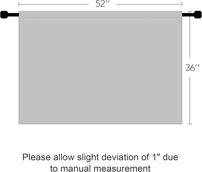 RYB HOME White Curtains 36 inches Long Room Darkening Curtains Thermal Insulated Sunlight Block for Kitchen Cabinet Bedroom Bathroom Window Covering, W 52 x L 36, Grayish White, 2 Panels