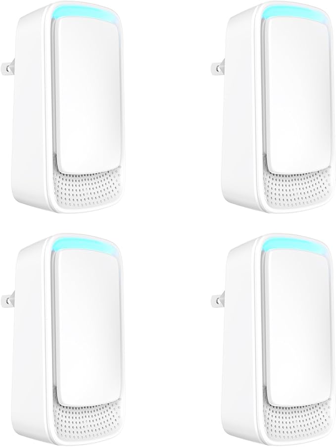 Plug In Air Ionizers - Negative Ion Technology Air Purifier - Quiet Operation Air Freshener for Home, Bedroom, Office, Garage Room - Portable Air Purifiers Odor,Pets Smell - Air Cleaner White (4 Pack）