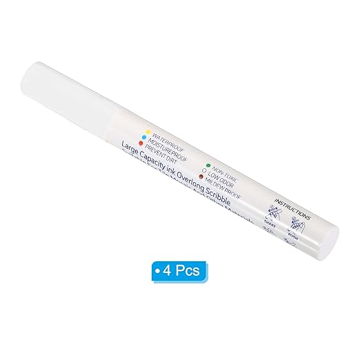 PATIKIL Grout Pen, 4 Pack White Tile Marker Waterproof Grout Sealer Pen Tile Repair Pens Paint Pens for Wall Floor Bathroom Kitchen Refresh