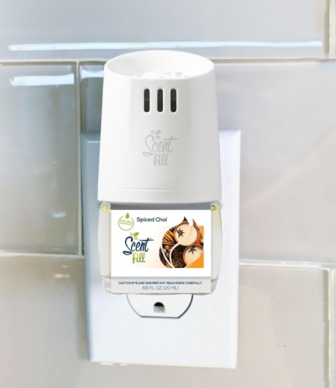 Scent Fill Spiced Chai Plug in Air Freshener, 4 Scented Oil Refills