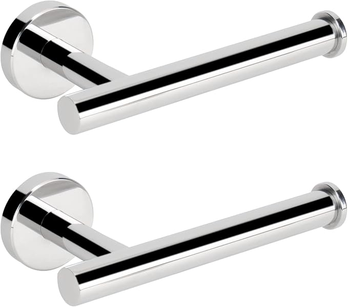 NearMoon Bathroom Toilet Paper Holder, Premium SUS304 Stainless Steel Rustproof Wall Mounted Toilet Roll Holder for Bathroom, Kitchen (2 Pack, Chrome Finish)