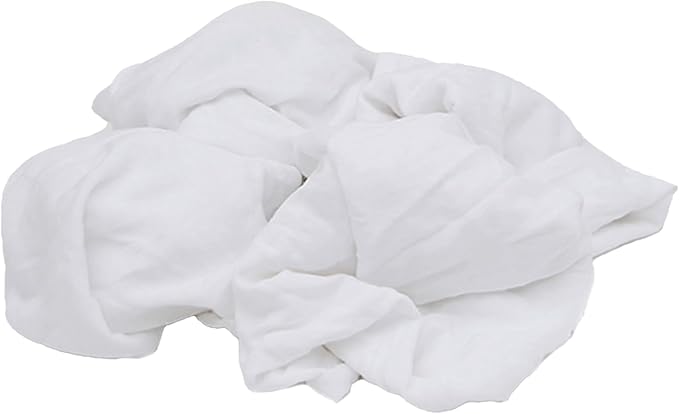 Premium White T-Shirt Cleaning Rags (5 lbs. Box) – White Cotton Rags for Cleaning, Staining, Painting, Oil, Grease & Dust Removal – Shop Rags Bulk for Multipurpose use