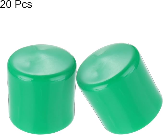 uxcell 20pcs Rubber End Caps 42mm(1 5/8") ID Vinyl PVC Round Tube Bolt Cap Cover Screw Thread Protectors Dark Green