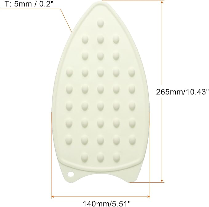 HARFINGTON 2pcs Silicone Iron Rest Pad, Multipurpose Iron Hot Resistant Mat Iron Rest Plate for Ironing Board Hot Heat Resistant Steam Compact Mat, Cream