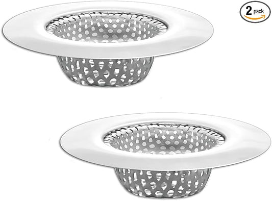 1.25" Small Drain Strainer, Sink Drain Hair Catcher, Bathroom Sink Strainer, 2PCS Drain Mesh Baskets for Laundry, Mop Pool, Utility, Slop, RV Sink, Stainless Steel Drain Filter