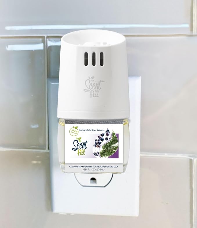 Scent Fill 100% Natural Juniper Woods Plug in Air Freshener, Scented Oil Refills, 3 Refills