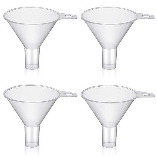 Mini Plastic Funnel for Filling Bottles,Small funnels for Filling Small Bottles for Filling Sand Water Powder Essential Oils Perfumes Kitchen Bath Garage,Wide Mouth Funnel