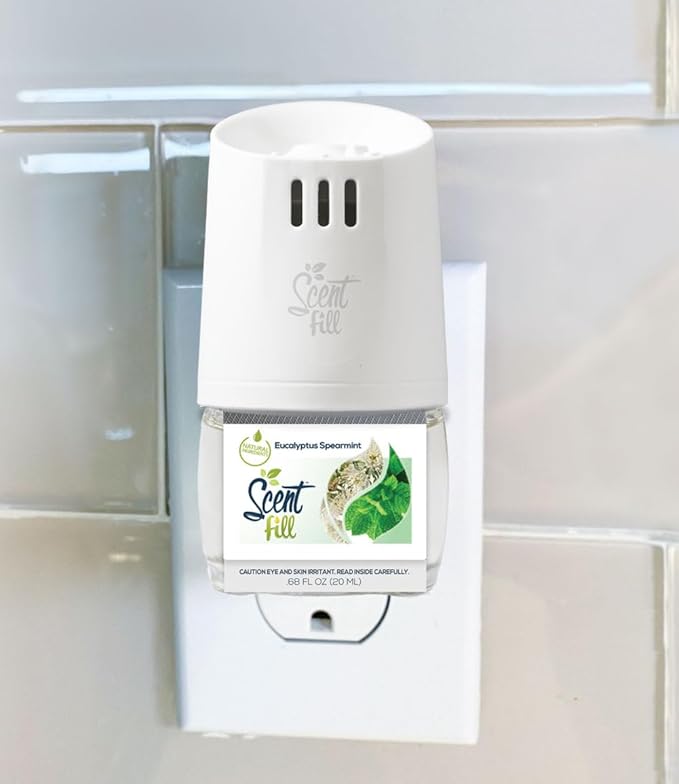 Scent Fill Eucalyptus Spearmint Plug in Air Freshener, 4 Scented Oil Refills