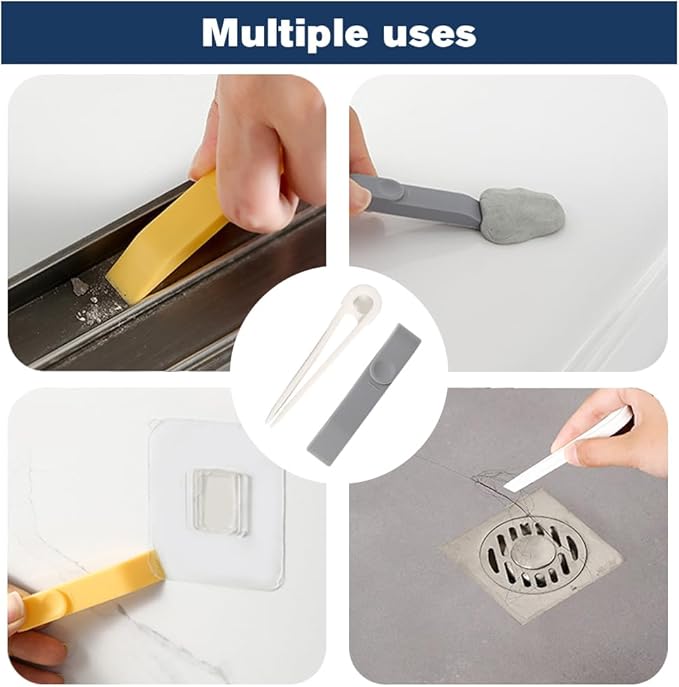 Window Cleaning Brush, 3-in-1 2025 New Magic Window Groove Cleaning Brush Set - Hand-Held Track Cleaner Tool for Sliding Doors, Window Sills, Tile Grout, Shutters, Deep Scrub Brush for Home (Yellow)