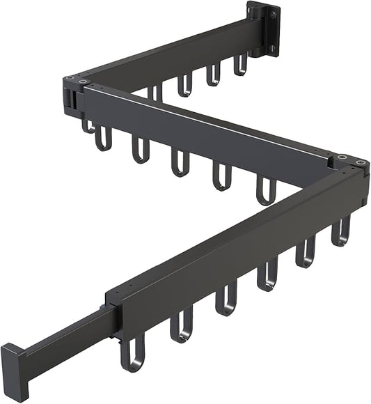 AIJALY Wall-Mounted Drying Rack for Laundry Room Organization, Sturdy Foldable and Removable Drying Rack for Laundry Room and Balcony