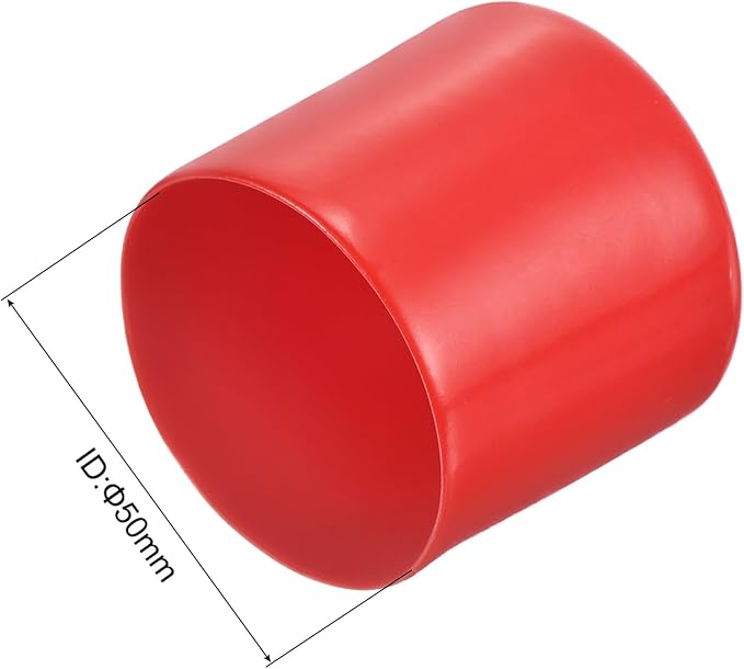 uxcell 20pcs Rubber End Caps 50mm ID Vinyl Round Tube Bolt Cap Cover Thread Protectors Red