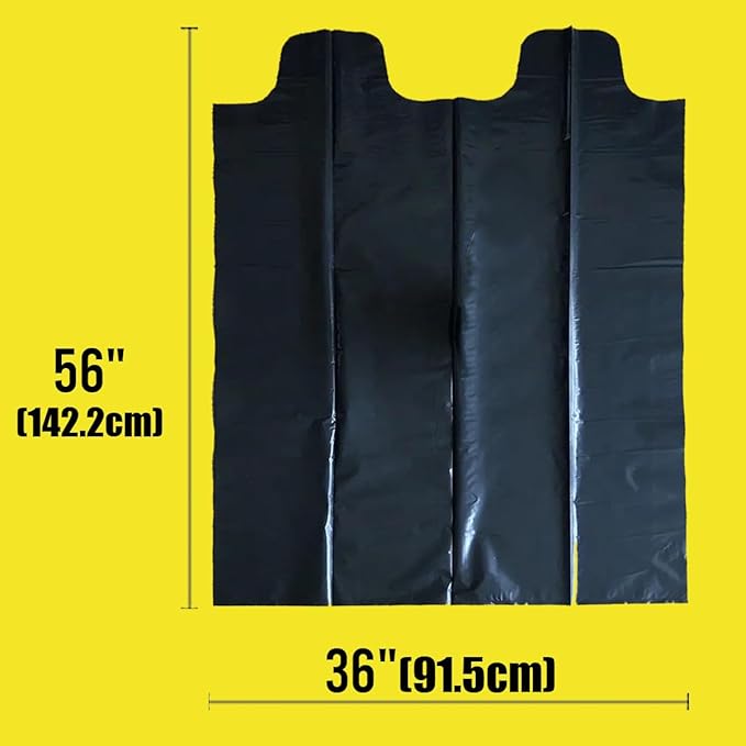 Contractor Heavy Duty Trash Bags 55 Gallon | 10 Count | 2 MIL | 36" X 56" | Large Black Flap Tie Construction Garbage Bags for Business Home Commercial, Industrial, Storage, Outdoor