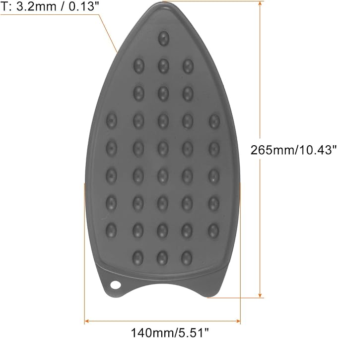 HARFINGTON 2pcs Silicone Iron Rest Pad, Multipurpose Iron Hot Resistant Mat Iron Rest Plate for Ironing Board Hot Heat Resistant Steam Compact Mat, Grey