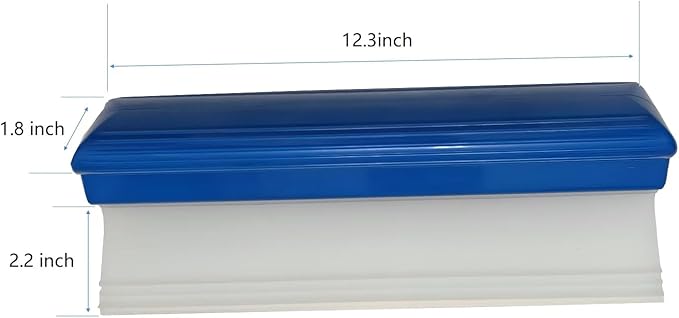 2pack 12inch Car Drying Squeegee Water Blade Universal Quick Drying Squeegee Wiper Flexible T-Bar Water Blade Silicone Squeegee for Car,Glass,Windshield,Bathroom Blue Handle