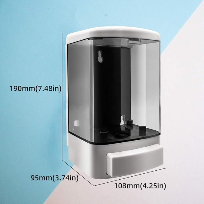 Soap Dispenser Wall Mount, 1000ML Commercial Manual Soap Dispenser Wall Mounted for Bathroom Kitchen Hotel, Shampoo Container Plastic