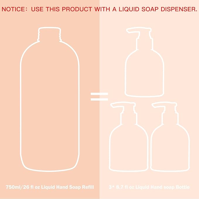 ROMIIE ZOI Liquid Hand Soap Refill, Pink Grapefruit, Gentle & Moisturizing Formula, 750 ML/ 26 FL OZ