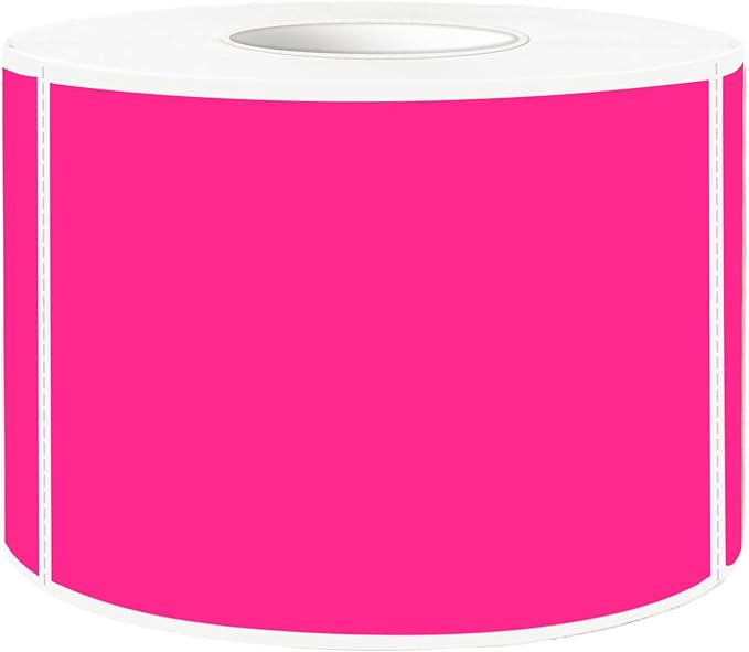 STARLIBOO Neon Colored Labels Stickers 3 x 2 Inch, Rectangle Moving Labels Stickers, 250Pcs Garage Sale Price Stickers, Adhesive Moving Labels for Boxes- Fluorescent Pink