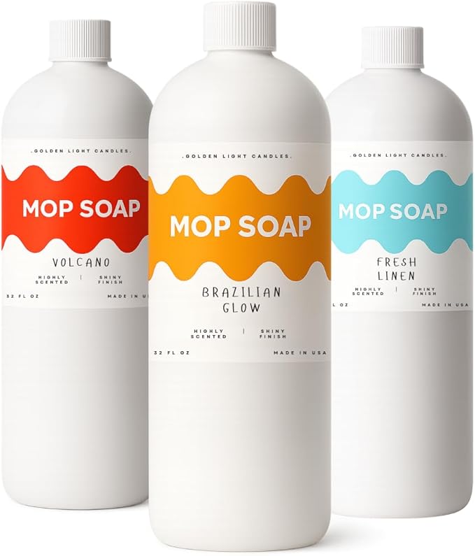 Mop Soap – Highly Scented Luxury Floor Cleaner Concentrate – Volcano Scent, Leaves Floors Shiny Without Any Residue – Multi-Surface Floor Mopping Solution, Made in USA, 32 oz