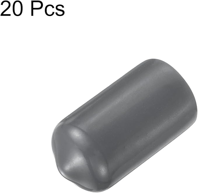 uxcell 20pcs Rubber End Caps 4.5mm ID Vinyl Round Tube Bolt Cap Cover Thread Protectors Dark Grey