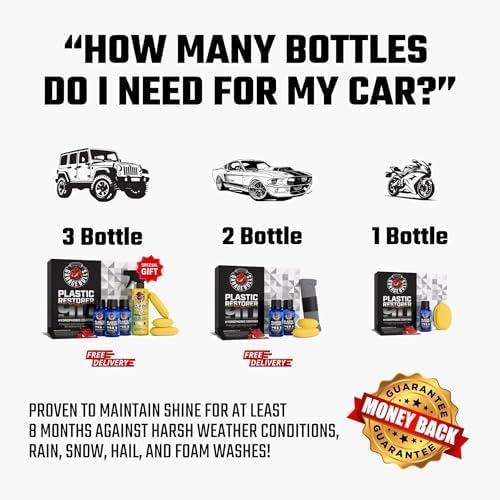 garage bulls Car Plastic Restorer & Hydrophobic Trim Ceramic Coating Kit Car Accessories Long Lasting Coating (3 Pack)