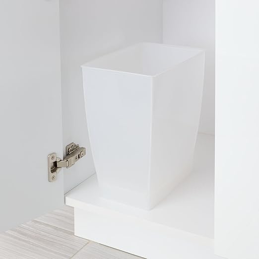 iDesign Small Rectangular Bathroom Trash Set of 2 Waste Can, Clear Frost