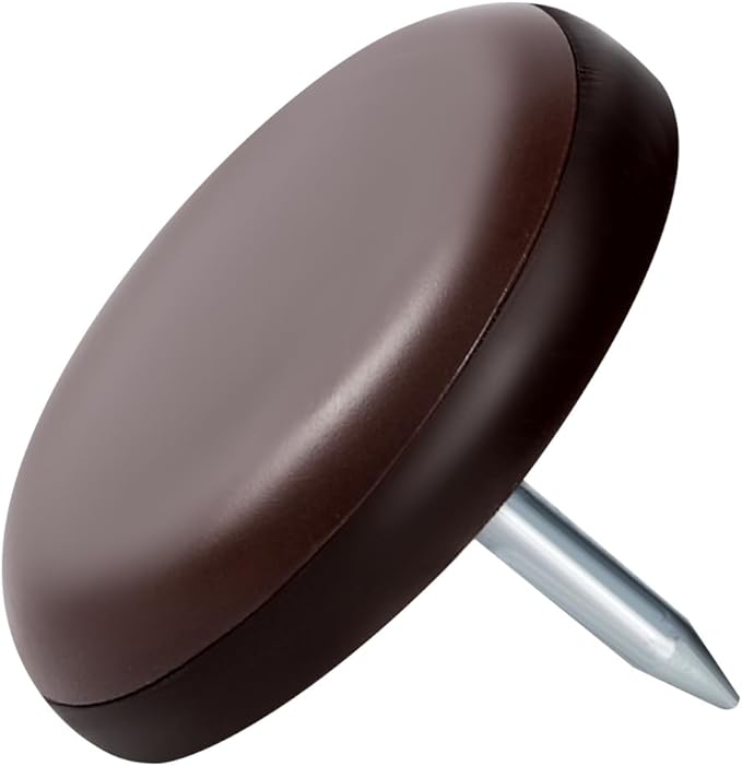 Furniture Glides Sliders-Furnigear PTFE (Teflon) Chair Leg Movers Sliders for Carpet and Hardwood Surface - Move Your Furniture Easily & Safely - Best Floor Protector (1-1/2", Brown-12pack)