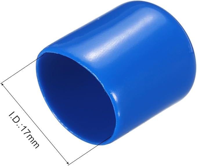 uxcell 20pcs Rubber End Caps 17mm ID Vinyl PVC Round Tube Bolt Cap Cover Screw Thread Protectors Blue