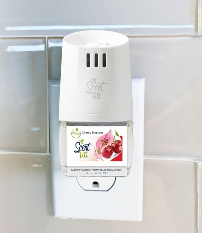 Scent Fill Cherry Blossom Plug in Air Freshener, 4 Scented Oil Refills