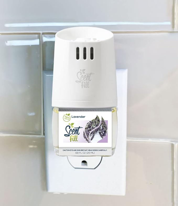 Scent Fill 100% Natural Lavender Plug in Air Freshener, Scented Oil Refills, 3 Refills