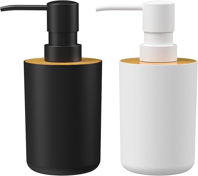 Soap Dispenser for Bathroom and Kitchen, 12oz Modern Minimalist Style Plastic matte white Empty Lotion Dispenser with Refillable Pump,Liquid Bottle for Hand Soap, Dish Soap,College Dorm Use