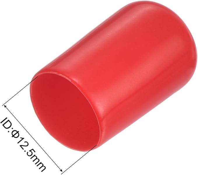 uxcell 20pcs Rubber End Caps 12.5mm(1/2 inch) ID Vinyl Round Tube Bolt Cap Cover Thread Protectors Red
