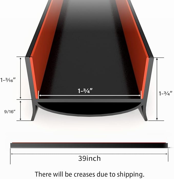 Door Draft Stopper, Strong Adhesive Door Sweep for Exterior and Interior Doors, 39” Length Cuttable Under Door Seal. (Black, 1 Pack)