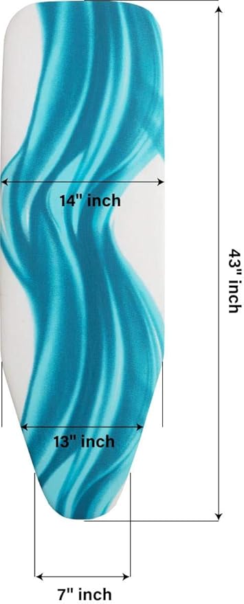 Mabel Home Ironing Board Padded Cover, 100% Cotton (6 Different Size & Pattern) (43" x 14" / Deluxe)