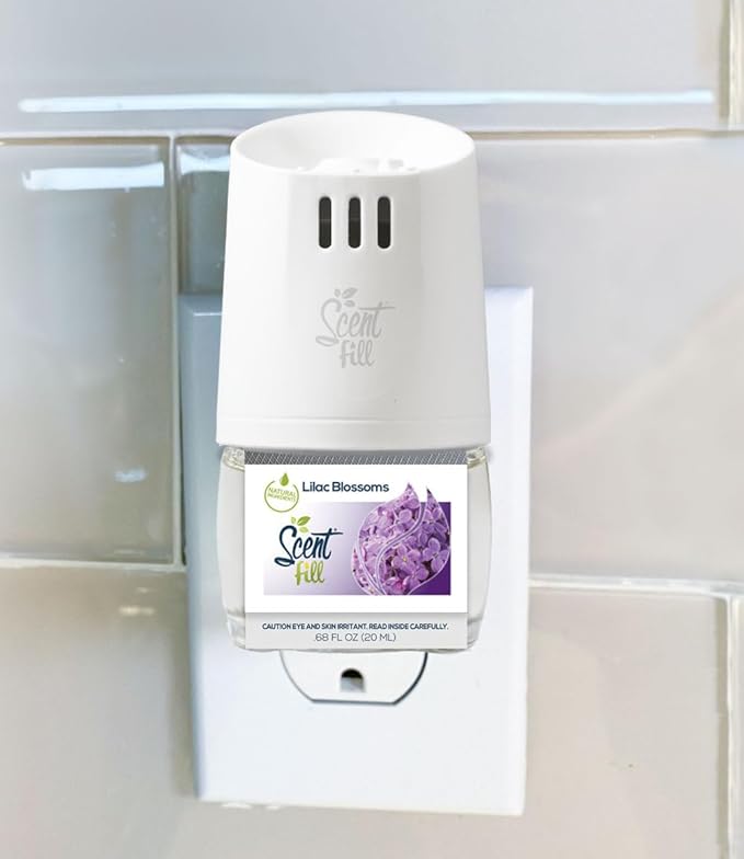 Scent Fill Lilac Blossoms Plug in Air Freshener, 4 Scented Oil Refills