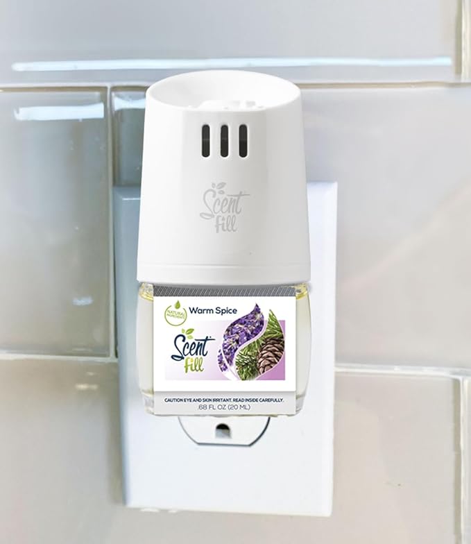 Scent Fill Warm Spice Plug in Air Freshener, 4 Scented Oil Refills
