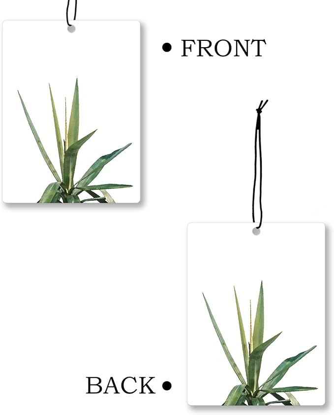 Tropical Leafy Botanical Car Air Freshener 4 Pcs, Green Eucalyptus Monstera Leaf Plant Hanging Scents Air Freshener for Women Men Gifts, Rustic Scented Car Accessories Decor for Room Closet