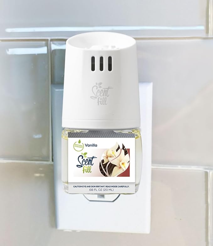 Scent Fill Vanilla Plug in Air Freshener, 4 Scented Oil Refills